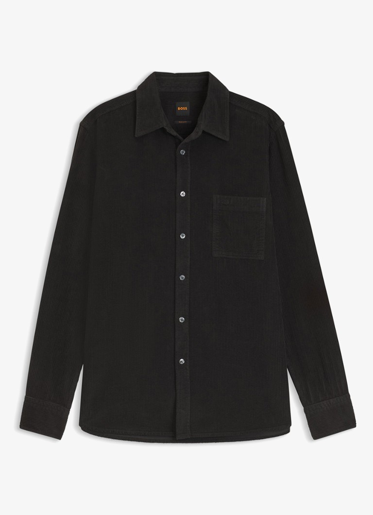 BOSS Heren Regular fit overhemd van corduroy in de kleur Zwart