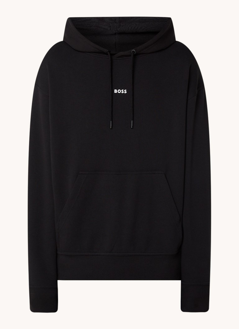 BOSS Heren Hoodie met logo in de kleur Zwart
