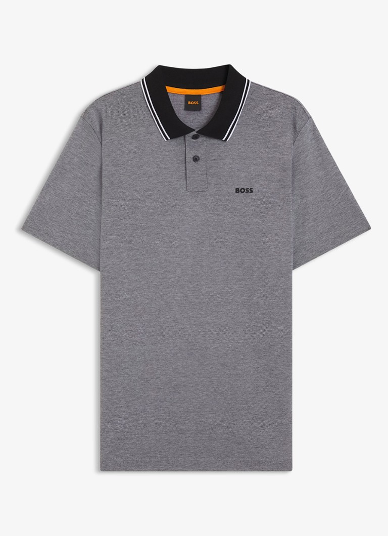 BOSS Heren Regular fit polo met logo in de kleur Zwart