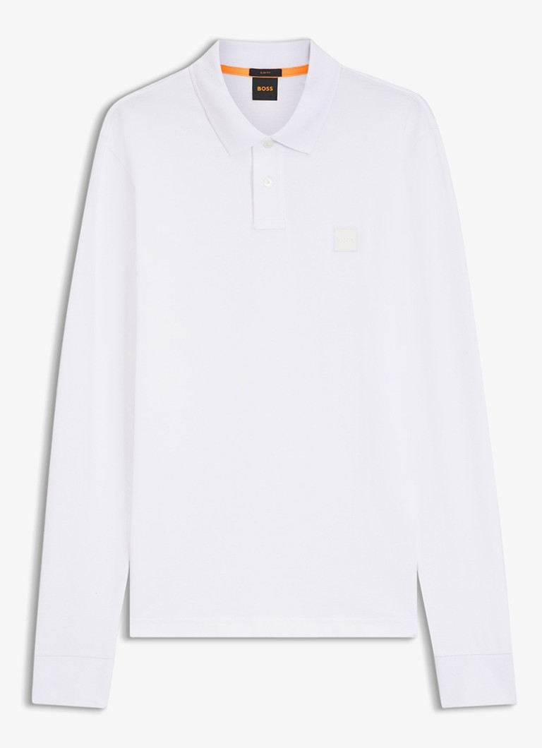BOSS Heren Slim fit polo van katoen in de kleur Wit