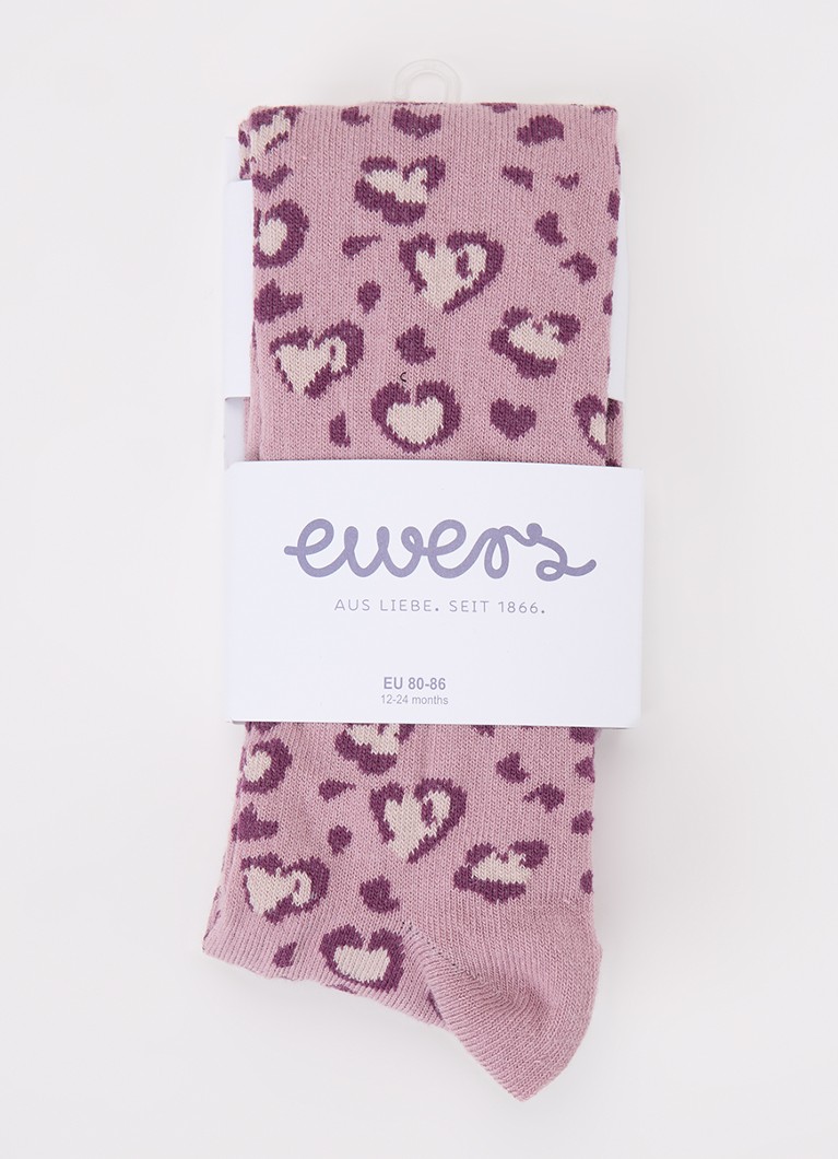 Ewers Meisjes Maillot in katoenblend met panterprint in de kleur Lila, maat: 152