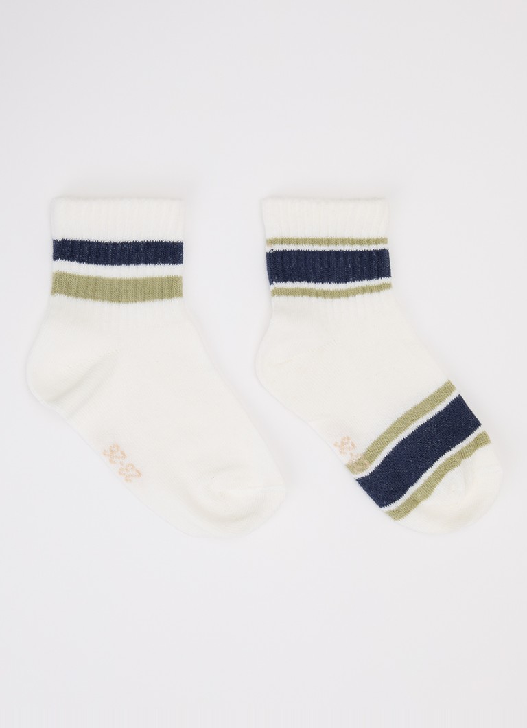 Ewers Jongens Ringel sokken in katoenblend 2-pack in de kleur Wit, maat: 27-30