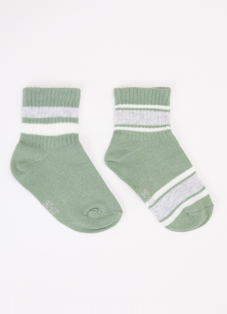 Ewers Jongens Ringel sokken in katoenblend 2-pack in de kleur Groen, maat: 27-30