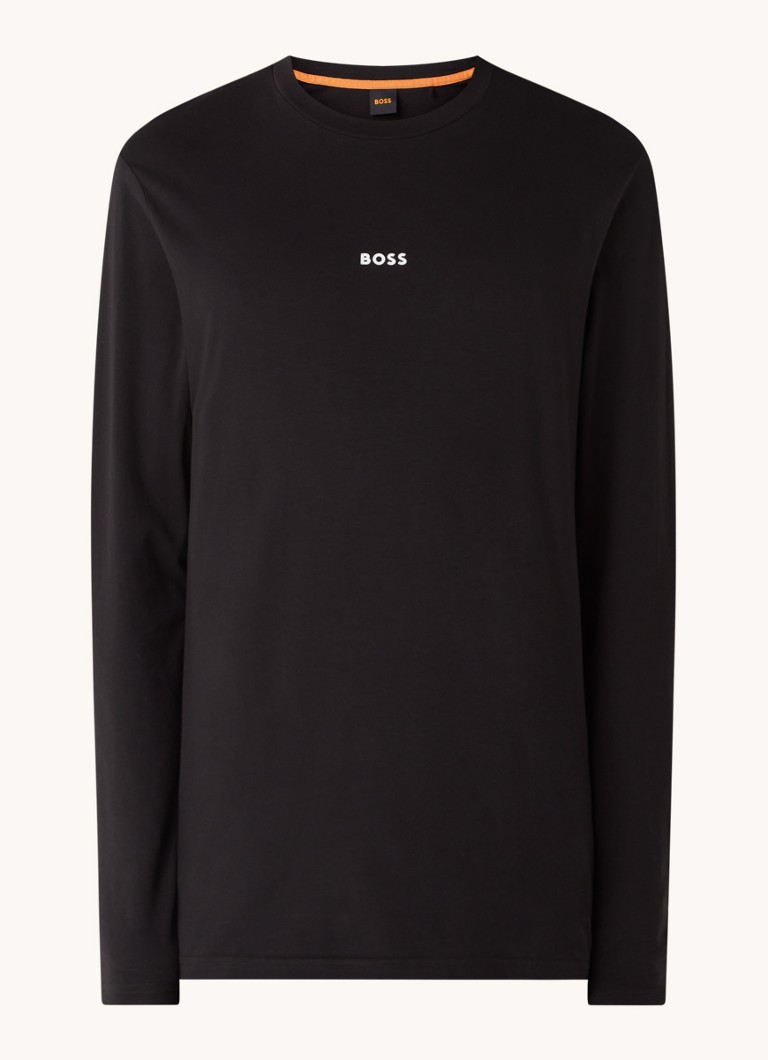 BOSS Heren Tchark longsleeve met logoprint in de kleur Zwart