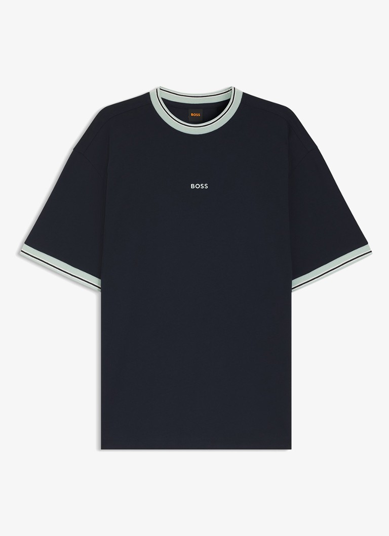BOSS Heren T-shirt met logo in de kleur Dark Blue-404 / Blauw