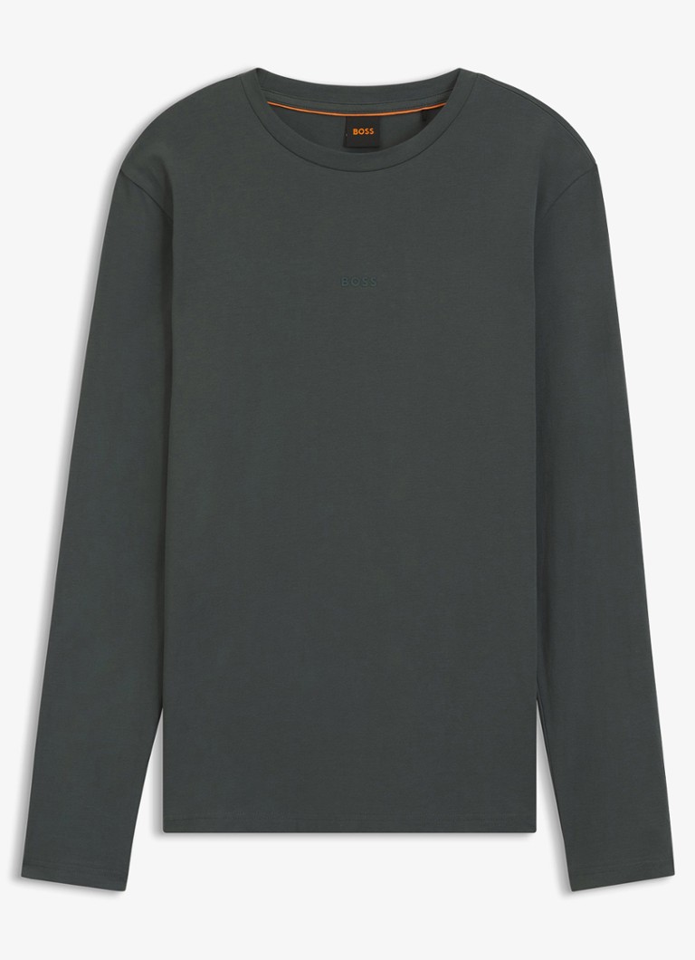 BOSS Heren Tchark longsleeve met logoprint in de kleur