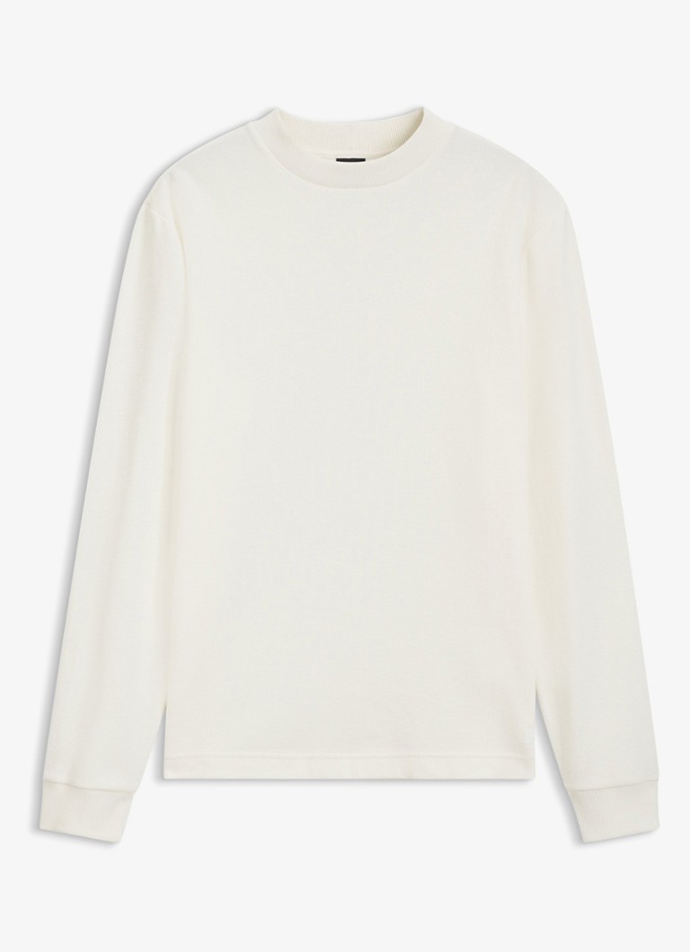 BOSS Heren Longsleeve met stretch in de kleur Natural-106 / Beige