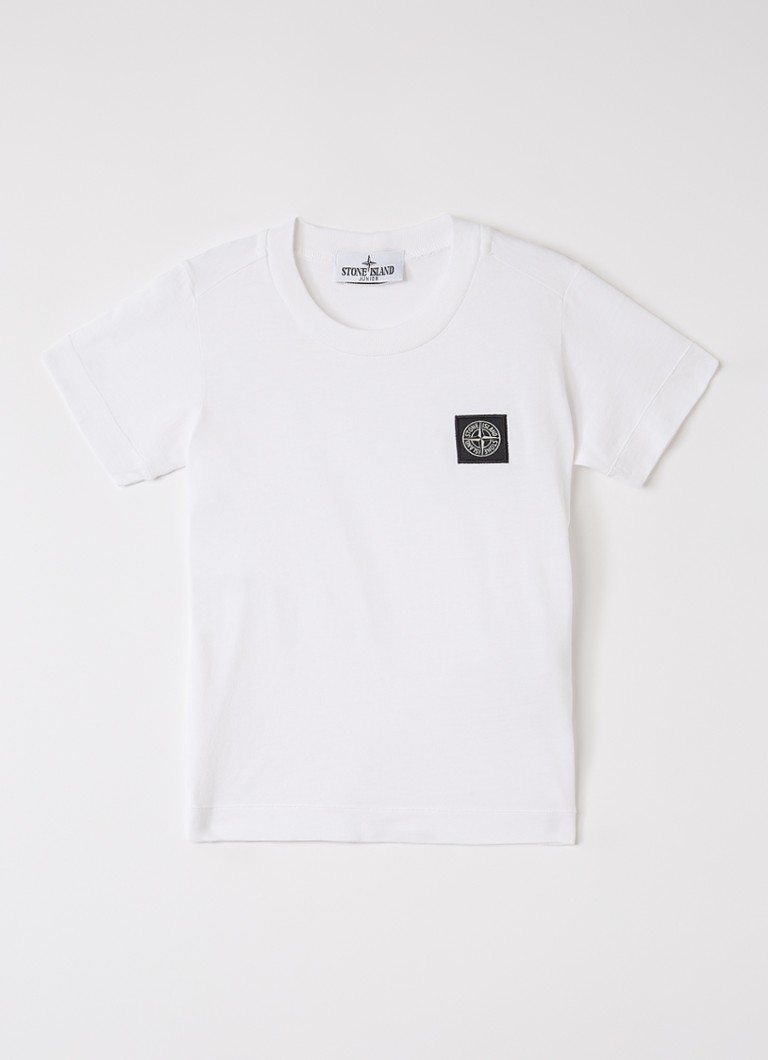 Stone Island Jongens 00002 T-shirt met logoborduring in de kleur Wit, maat: 92