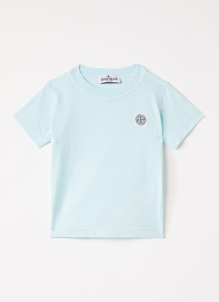 Stone Island Meisjes 21000 T-shirt met logoborduring in de kleur Turquoise, maat: 98