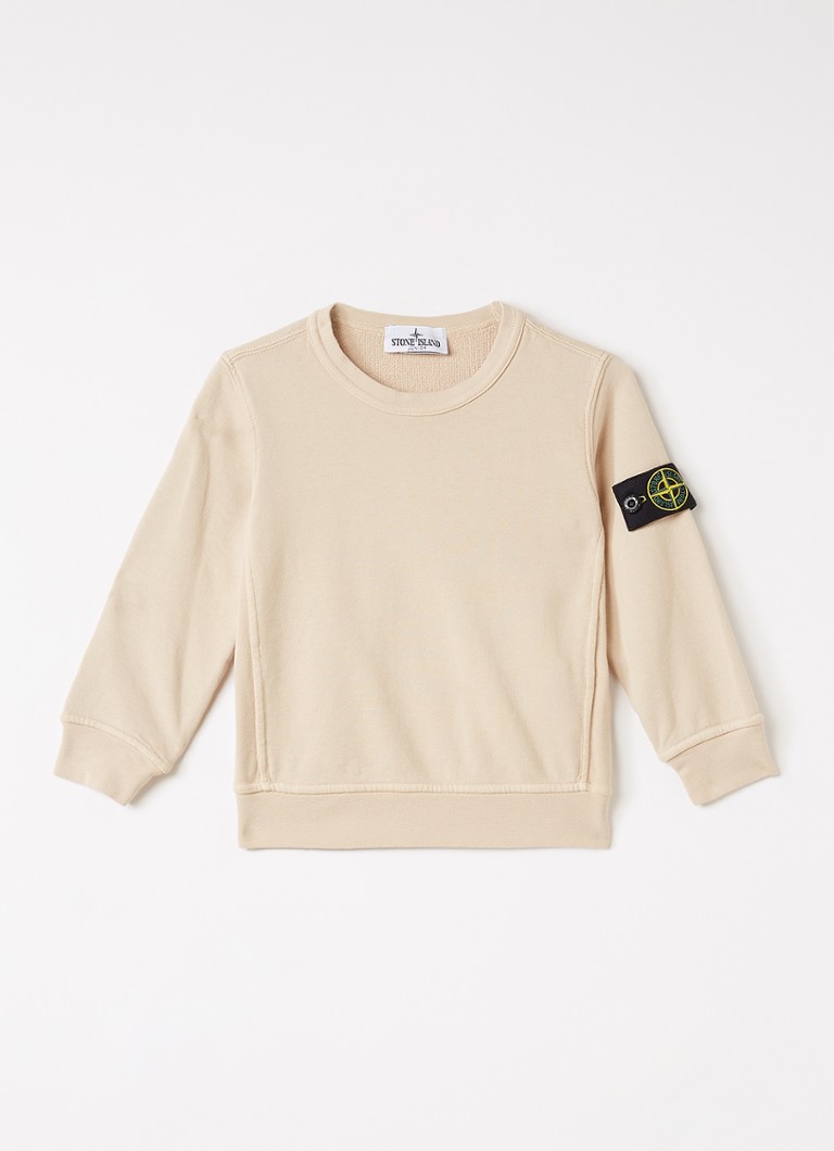 Stone Island Jongens SO062 Felpa sweater met logo in de kleur Beige, maat: 98