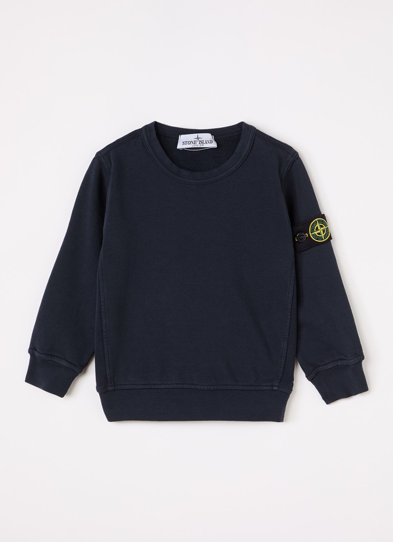 Stone Island Jongens SO062 Felpa sweater met logo in de kleur Donkerblauw, maat: 92