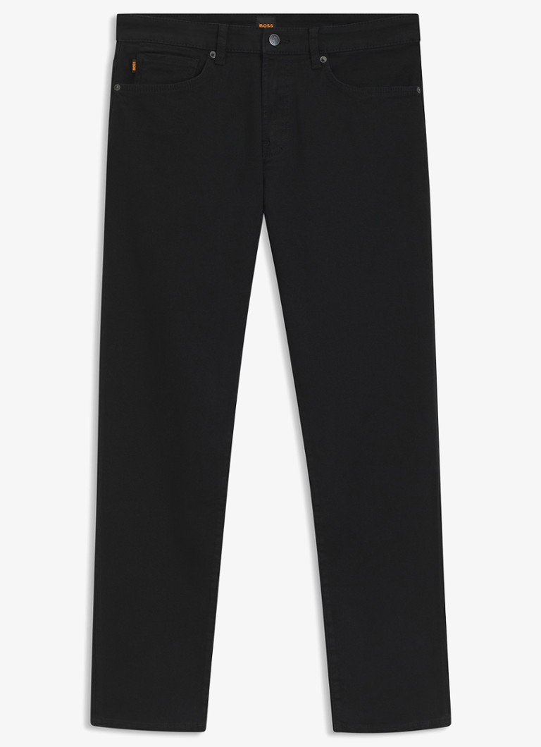 BOSS Heren Maine straight fit jeans met gekleurde wassing in de kleur Zwart