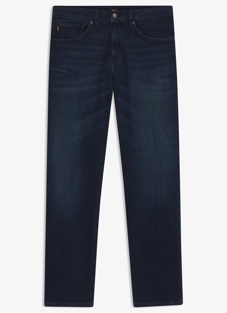 BOSS Heren Re.Maine regular fit jeans met donkere wassing in de kleur Donkerblauw