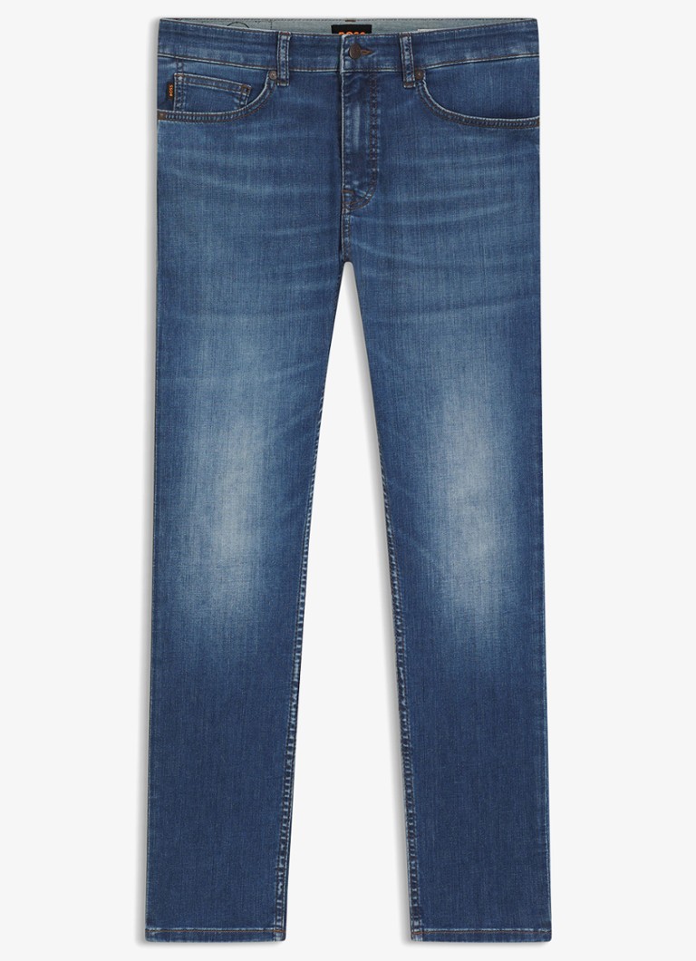 BOSS Heren DELAWARE BO slim fit jeans met medium wassing in de kleur Medium Blue-422 / Blauw