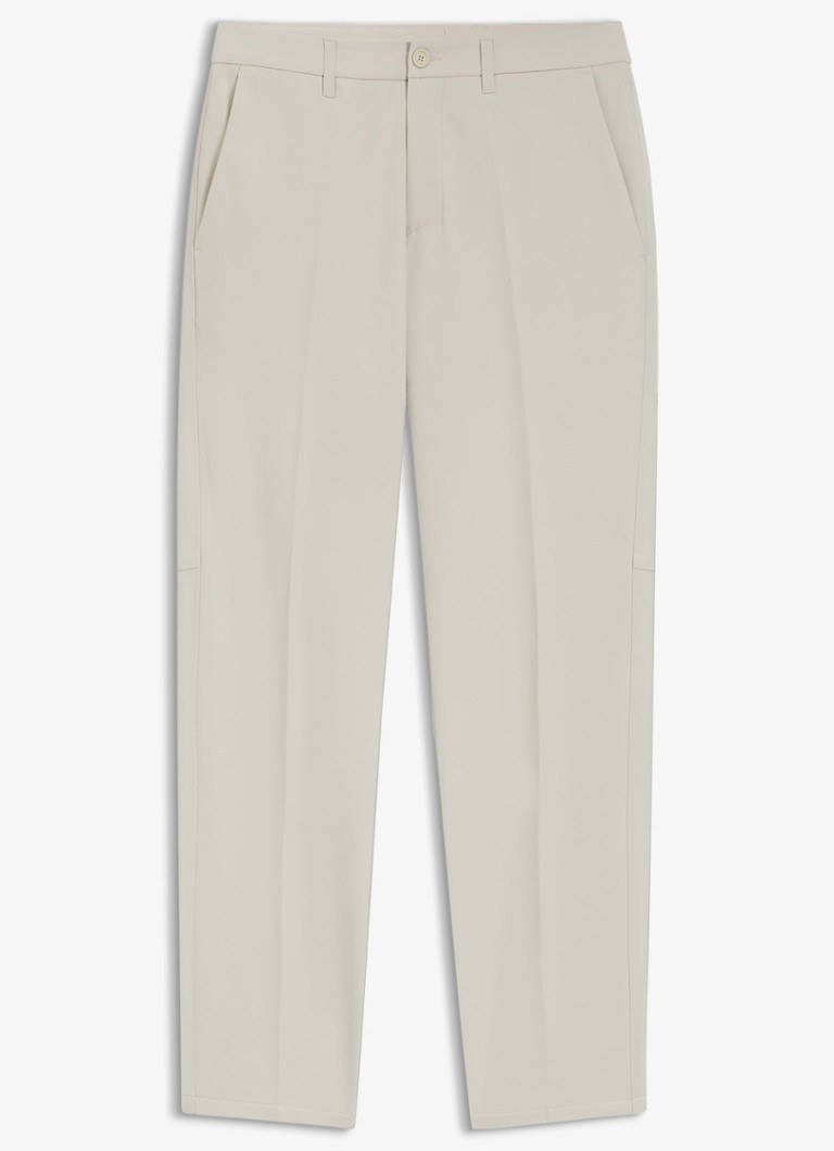 BOSS Heren Slim-fit broek van waterafstotend stretchmateriaal in de kleur Light Beige-271 / Beige