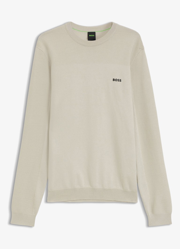 BOSS Heren Sweater met logo in de kleur Beige