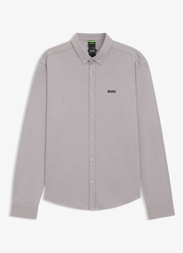 BOSS Heren Regular fit overhemd met logo in de kleur Grijs