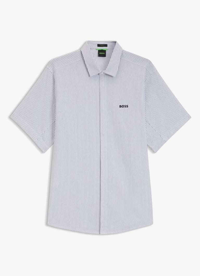 BOSS Heren Regular fit overhemd met streepprint in de kleur Dark Grey-026