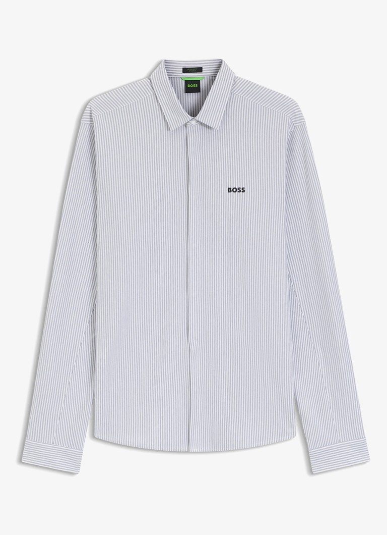 BOSS Heren Regular fit overhemd met streepprint in de kleur Dark Grey-026
