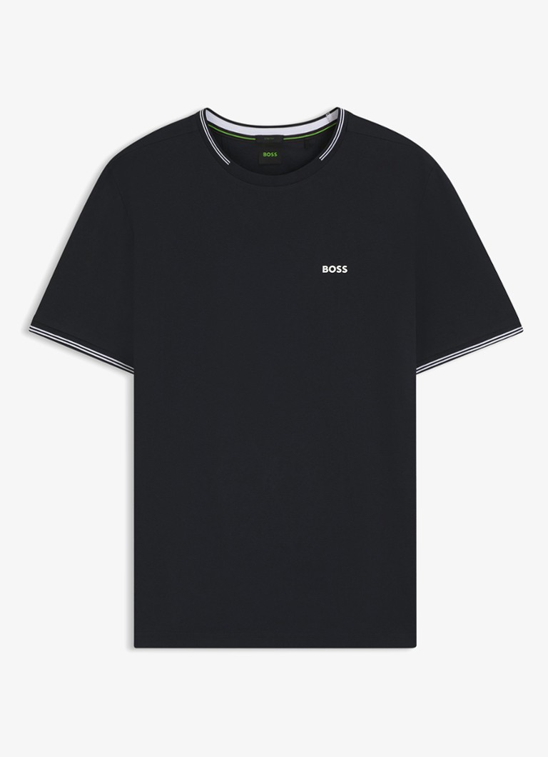 BOSS Heren Taul T-shirt met logo en stretch in de kleur Blauw