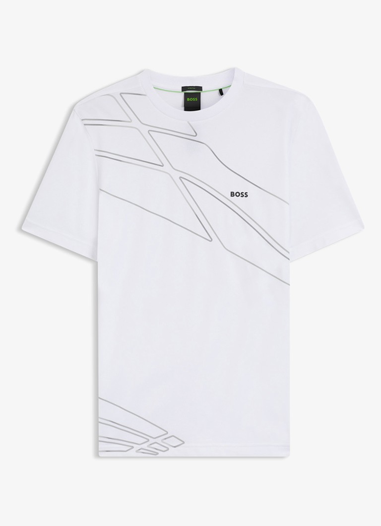 BOSS Heren T-shirt met logo in de kleur Wit