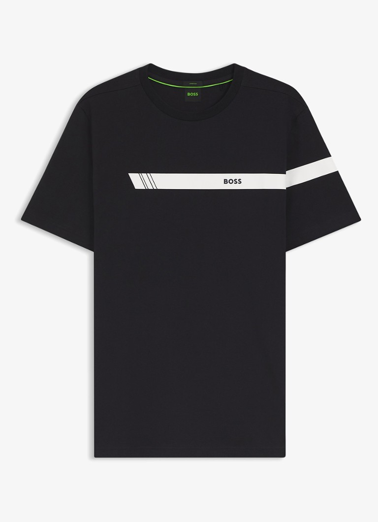 BOSS Heren T-shirt met logo in de kleur Donkerblauw
