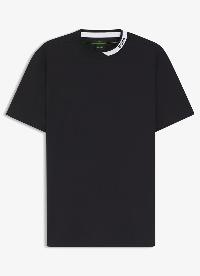 BOSS Heren T-shirt met logo in de kleur Donkerblauw