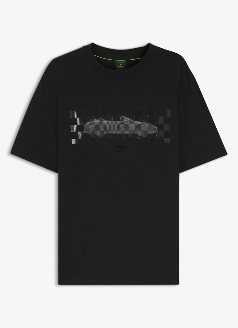 BOSS Heren T-shirt met logoprint in de kleur Zwart
