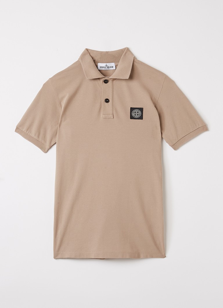 Stone Island Jongens 00002 Polo met logo in de kleur Donkerbeige, maat: 4J = 104