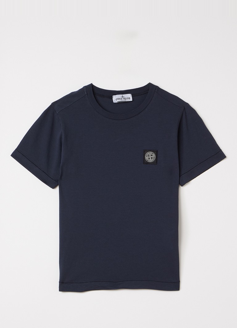 Stone Island Jongens S0047 T-shirt met logo in de kleur Donkerblauw, maat: 14J = 164