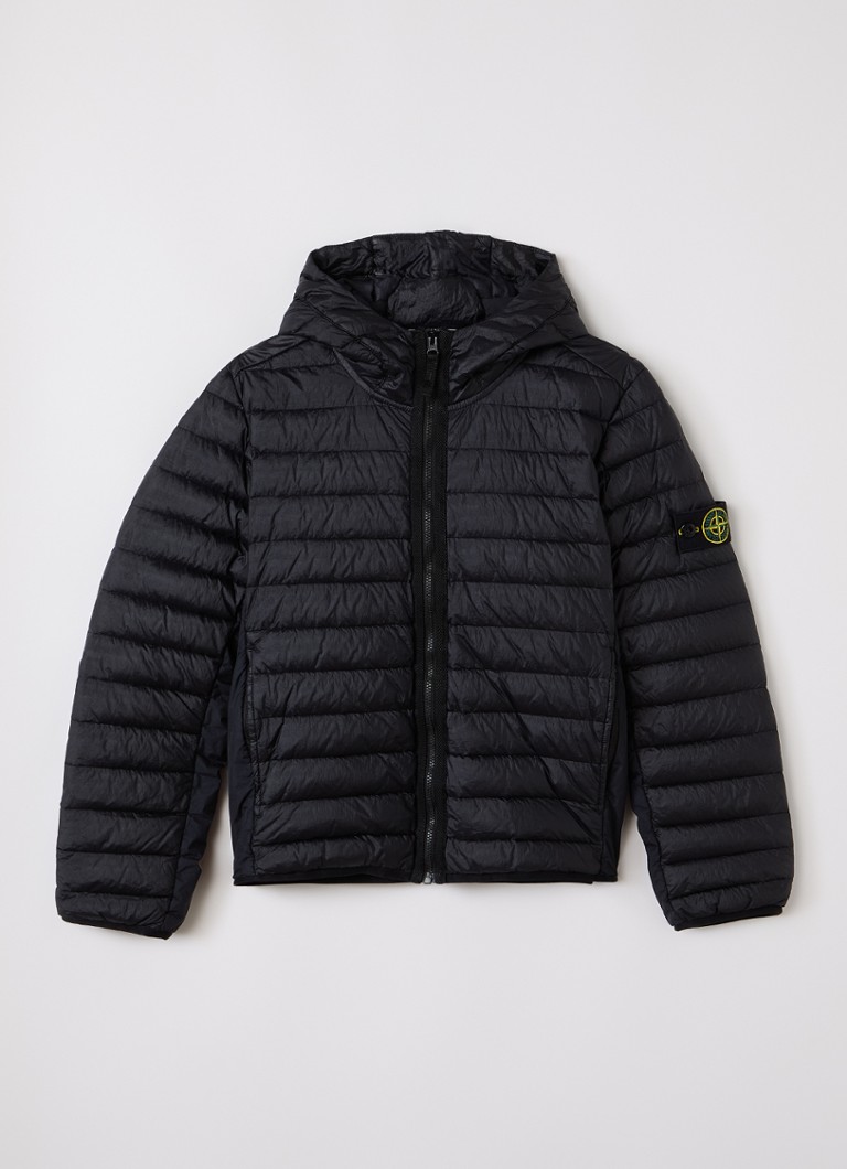Stone Island Jongens 00009 gewatteerd jack met donsvulling in de kleur Zwart, maat: 8J = 128