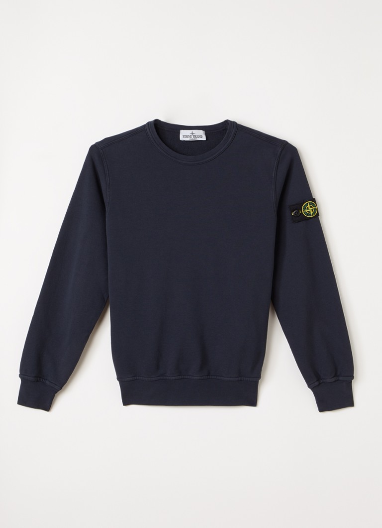 Stone Island Jongens S0040 sweater met logo in de kleur Donkerblauw, maat: 14J = 164