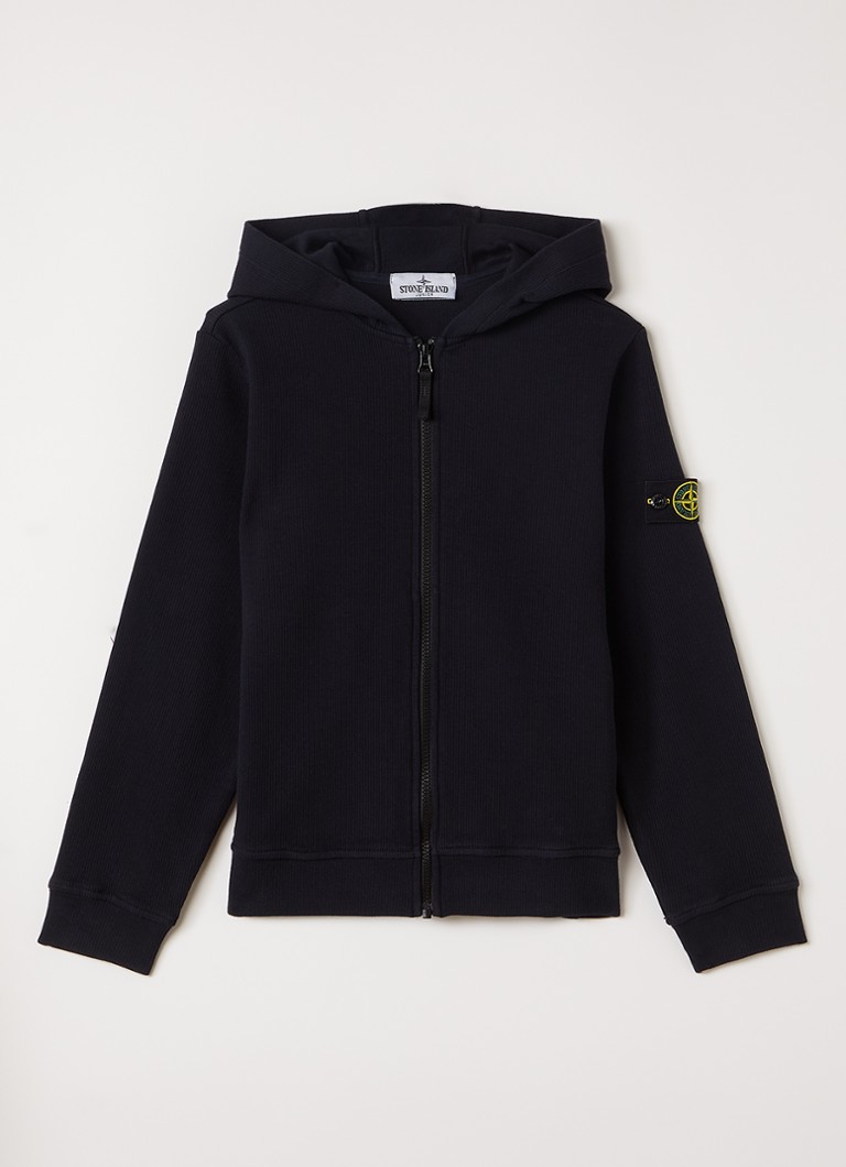 Stone Island Jongens 00007 ribgebreid vest in de kleur Donkerblauw, maat: 12J = 152
