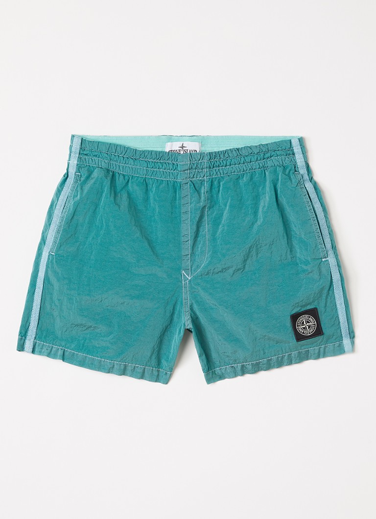 Stone Island Jongens 00002 zwemshorts met logo in de kleur Zeegroen, maat: 14J = 164