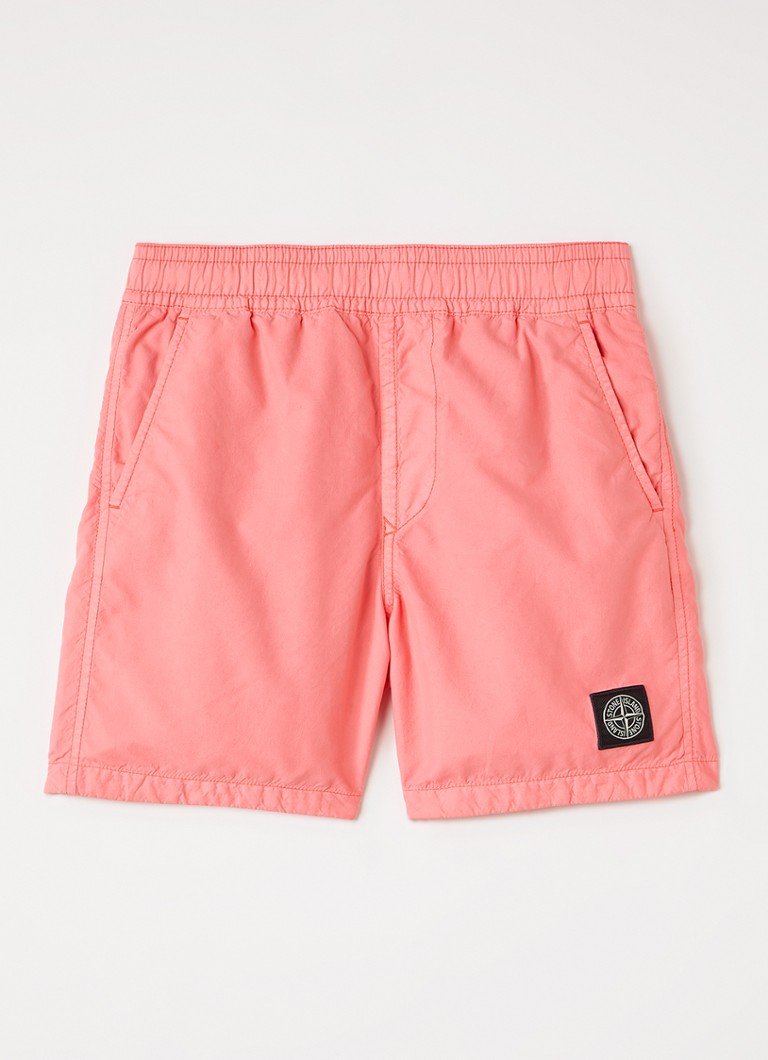 Stone Island Jongens 00003 zwemshorts met logo in de kleur Roze, maat: 8J = 128