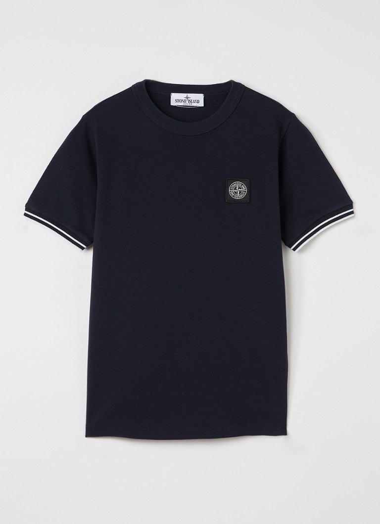 Stone Island 80538 T-shirt met logo in de kleur Donkerblauw, maat: 4J = 104