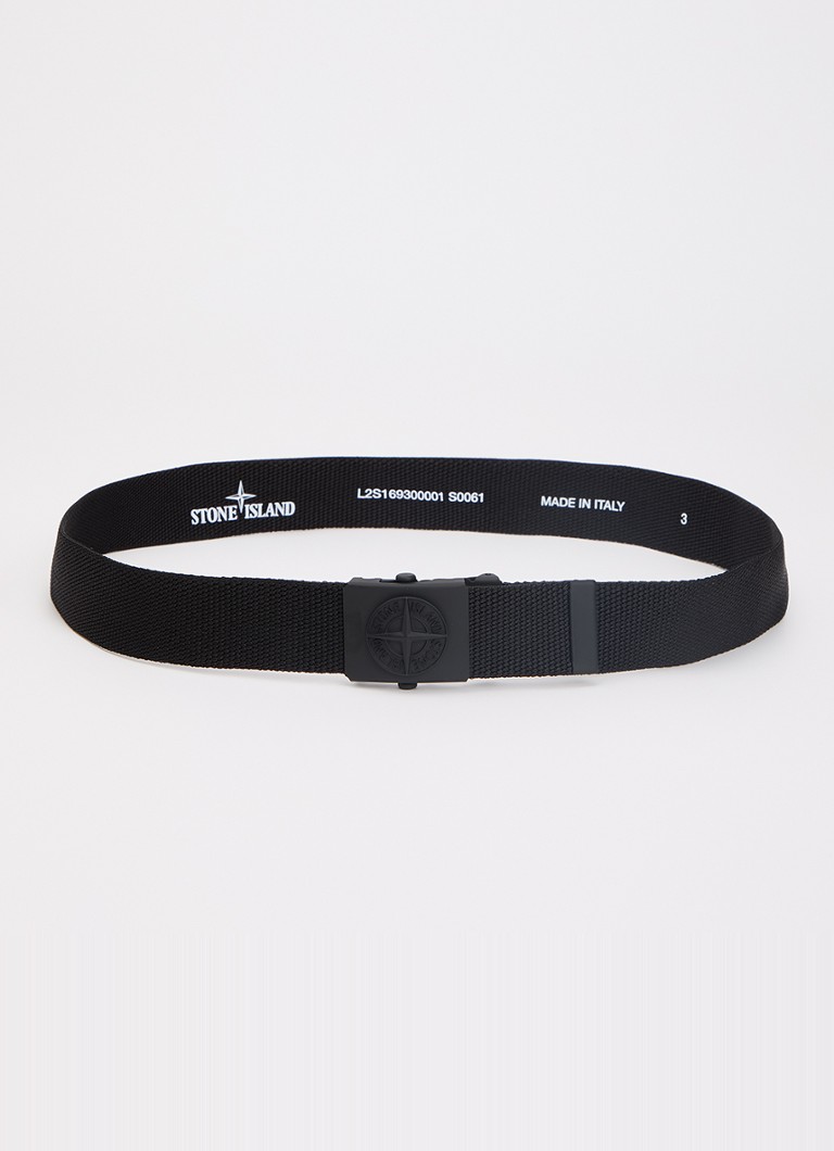 Stone Island Jongens Riem met logo in de kleur Zwart, maat: L = 152