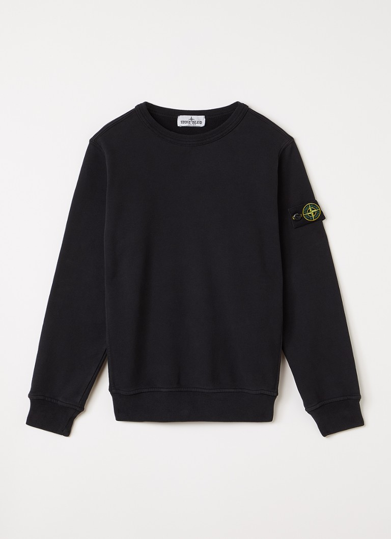 Stone Island Jongens 00002 sweater met logo in de kleur Zwart, maat: 14J = 164