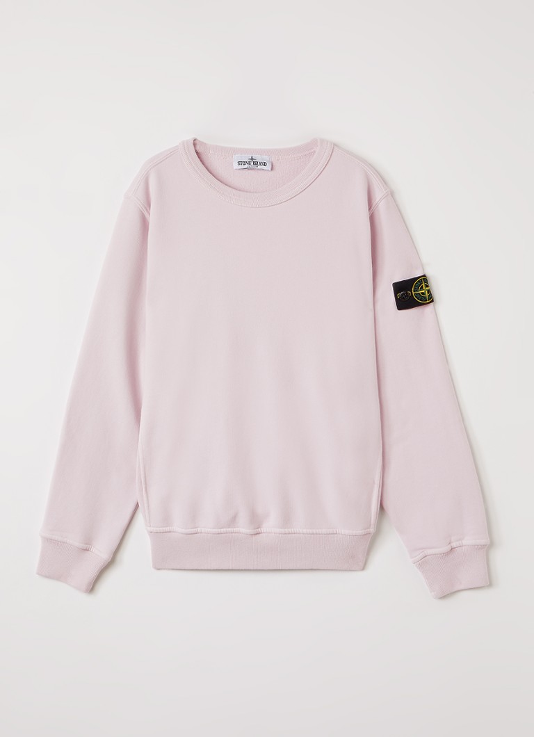 Stone Island Jongens 00002 sweater met logo in de kleur Roze, maat: 14J = 164