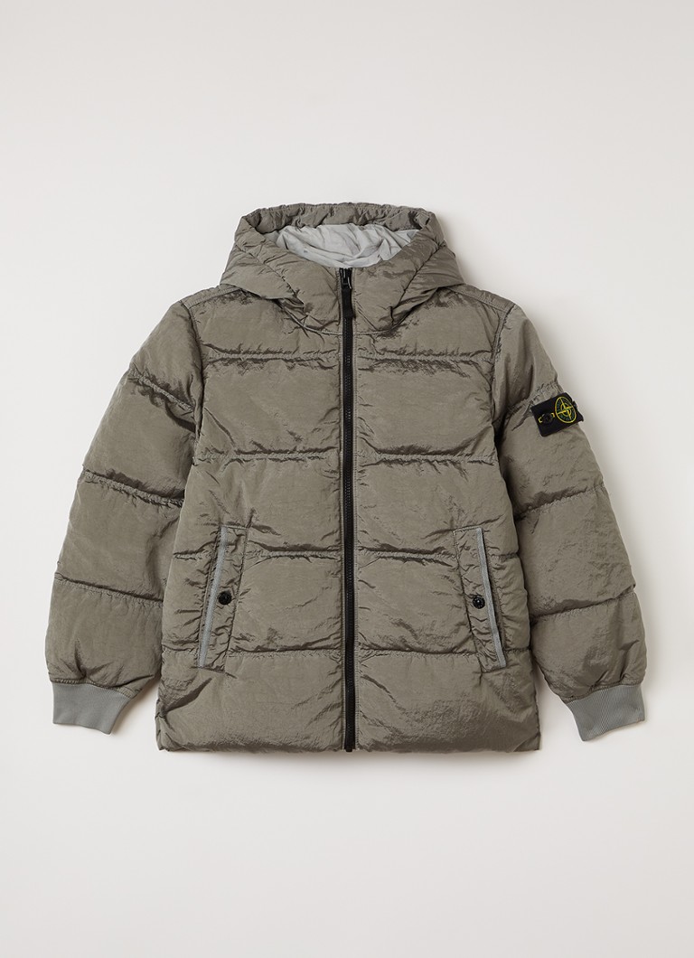 Stone Island Jongens Gewatteerd jack met donsvulling in de kleur Grijs, maat: 14J = 164