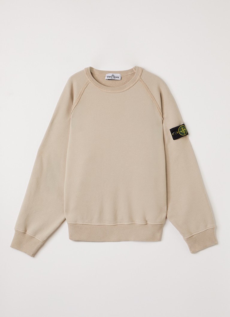 Stone Island Jongens 00007 sweater met logo in de kleur Beige, maat: 14J = 164