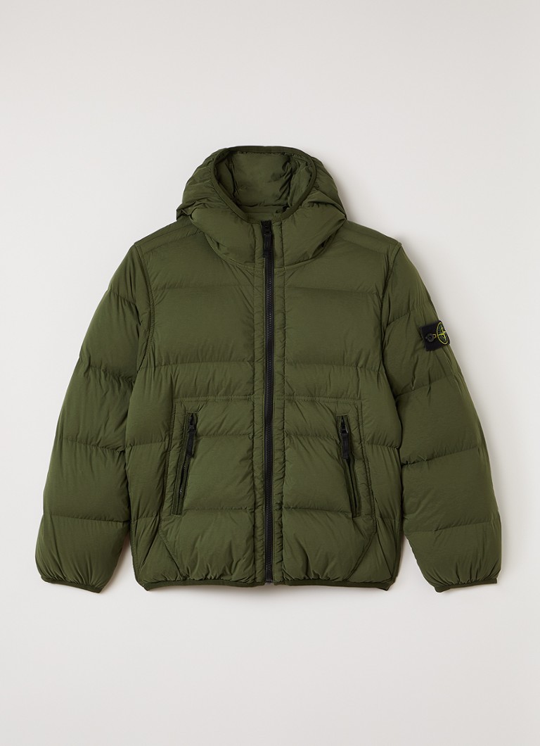 Stone Island Dames Gewatteerd jack met donsvulling in de kleur Legergroen, maat: 14J = 164