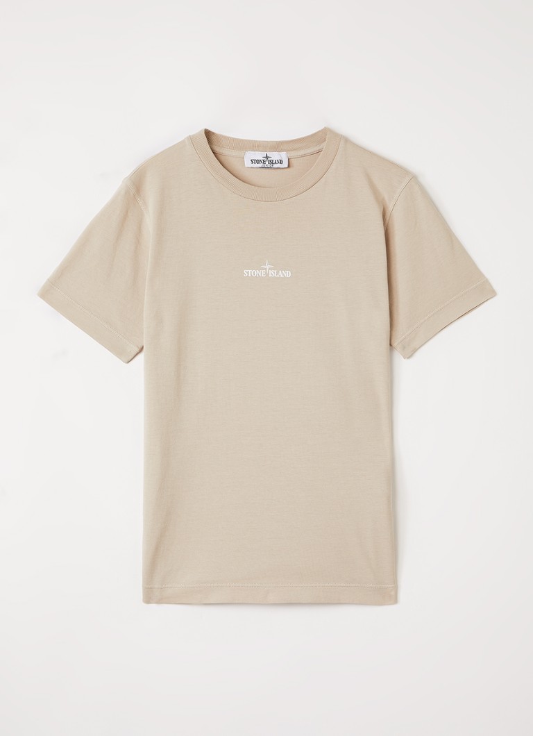 Stone Island Jongens 00005 T-shirt met logo in de kleur Beige, maat: 8J = 128
