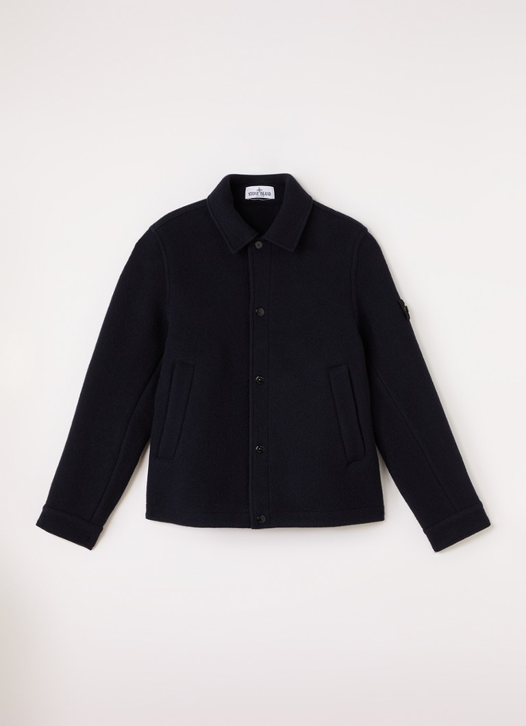 Stone Island Jongens 00010 jack van wol in de kleur Donkerblauw, maat: 14J = 164