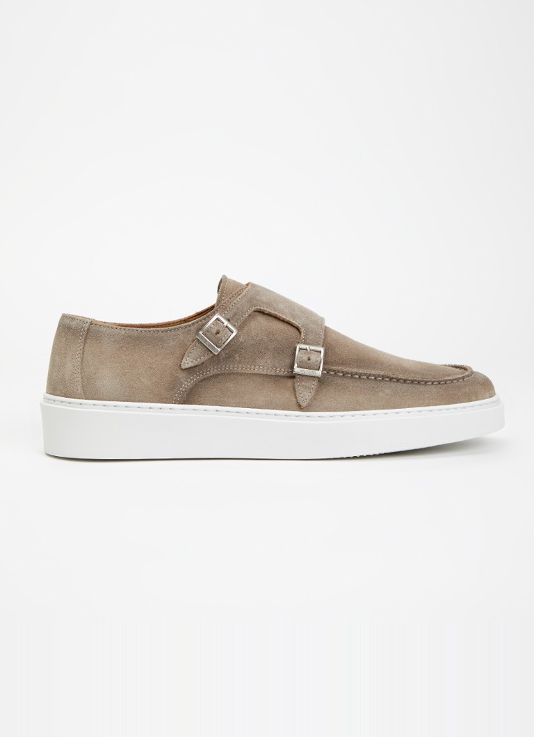 Giorgio Heren Loafer van suède met gespdetail in de kleur Zand, maat: 46