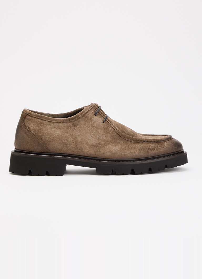 Giorgio Heren Veterschoen van suède in de kleur Taupe, maat: 44
