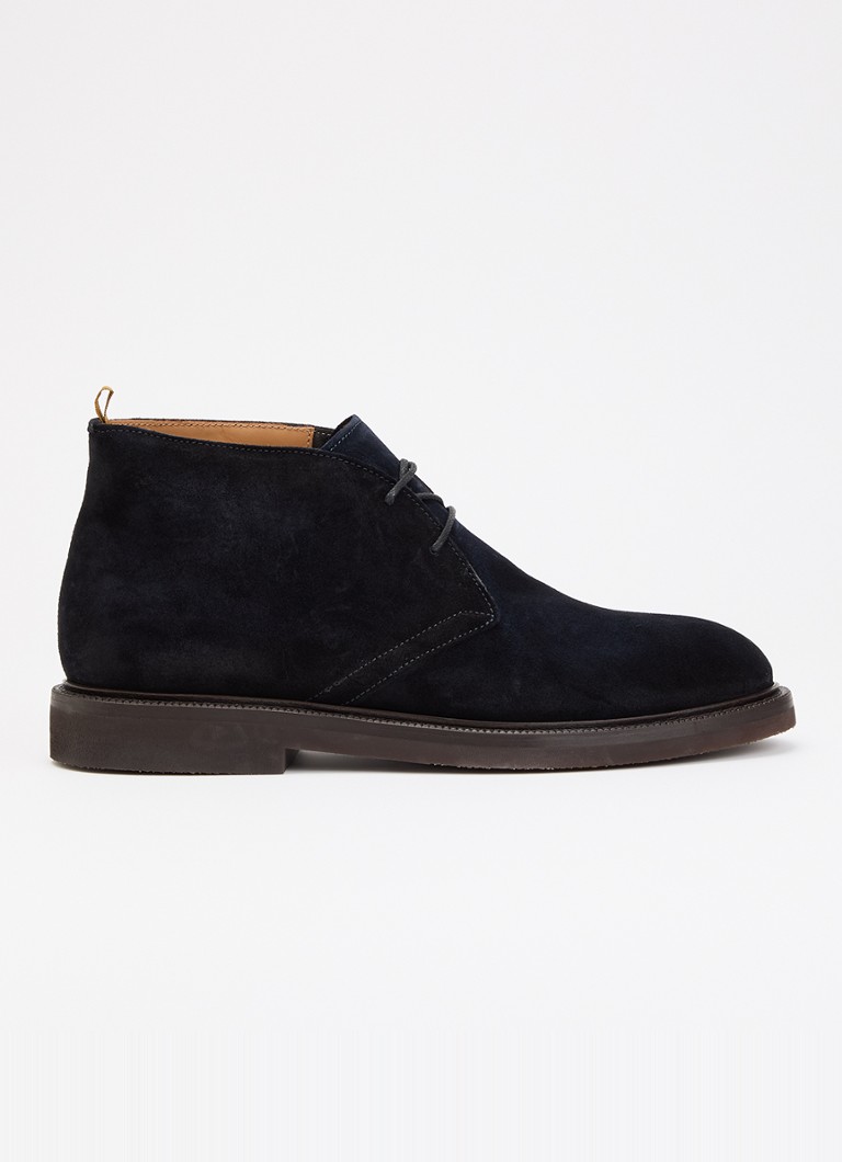 Giorgio Heren Veterboot van suède in de kleur Donkerblauw, maat: 41