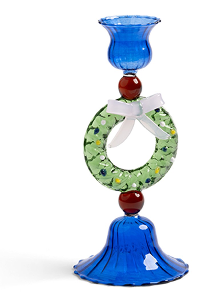 &Klevering Kerstkrans kandelaar 17 cm Blauw - Deal