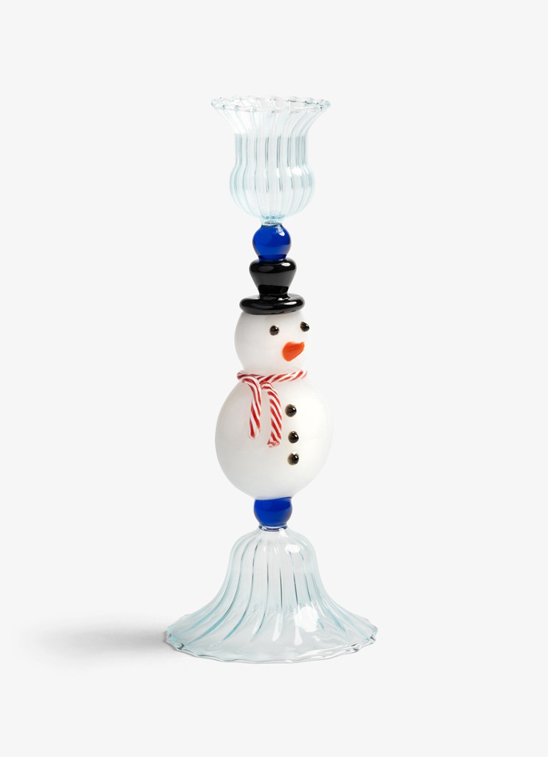 &Klevering Merry Snowman kandelaar 20 cm Lichtblauw - Deal
