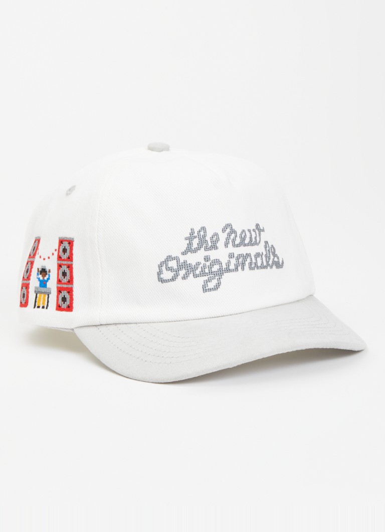 The New Originals Heren Block Party pet met logoborduring in de kleur Wit, maat: One Size